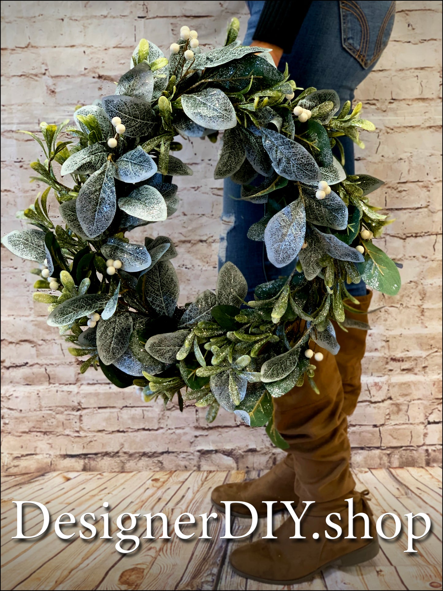 Frosted Greenery Wreath - Designer DIY