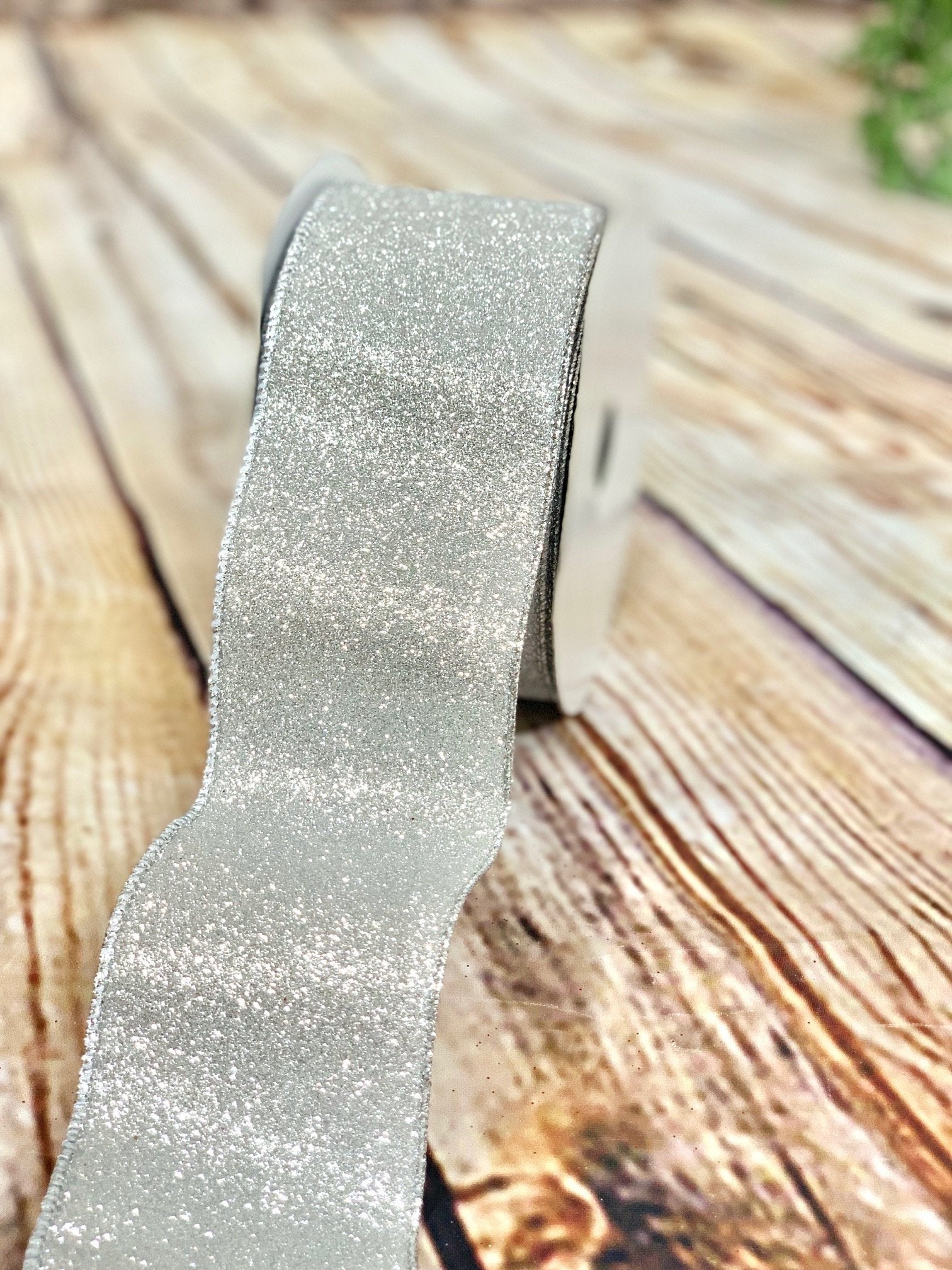 2.5" Silver Glitter Ribbon - Designer DIY