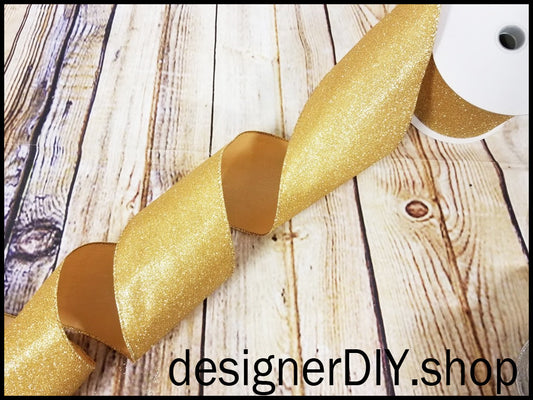 4" Gold Glitter Ribbon - Designer DIY