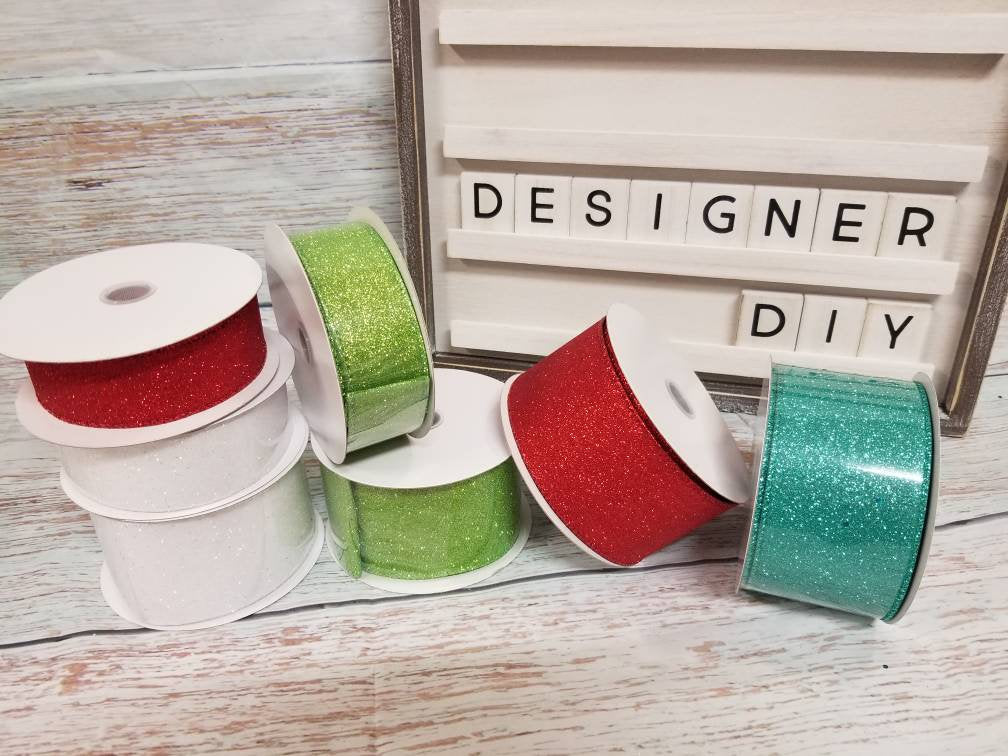 1.5" Red Glitter Ribbon - Designer DIY