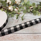 1.5” Black & White Buffalo Check Ribbon - 10 yards - Designer DIY