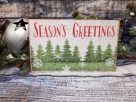 Season's Greetings Wood Sign - Designer DIY