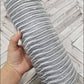 10" Gray Jute with White Metallic Stripe Mesh - Designer DIY