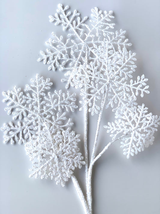 White Glitter Snowflake Pick - Designer DIY