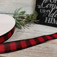 1.5” Red & Black Buffalo Check Ribbon- 50 yards - Designer DIY